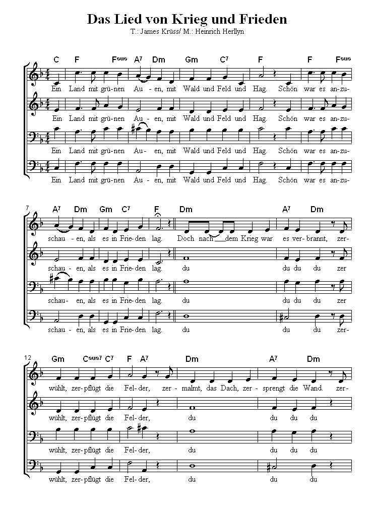 Krüss, James Canto Chormusik